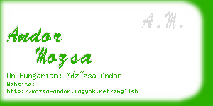 andor mozsa business card